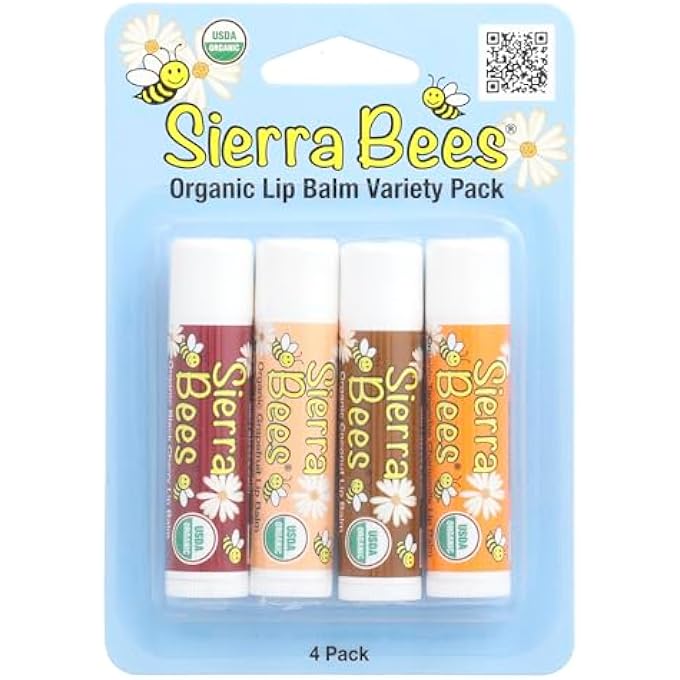 Sierra Bees عبوة متنوعة من بلسم الشفاه العضوي، 4 عبوات، 15 أونصة (4.25 غرام) لكل منها - Image 2